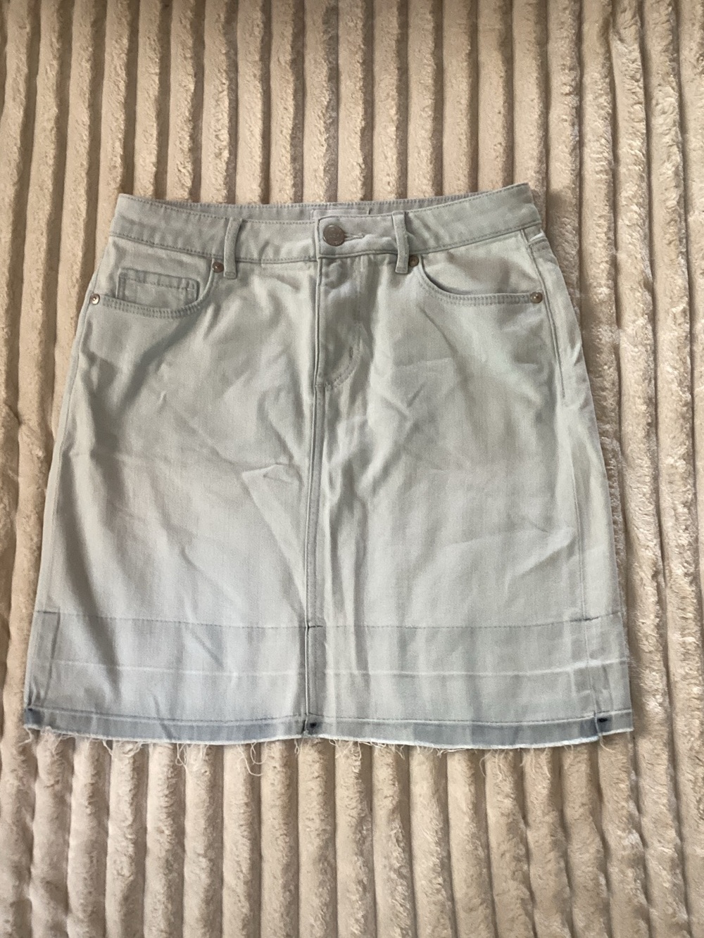 LOFT Pale Blue Denim Mini Skirt